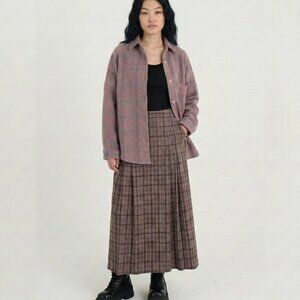 Flannel thick Plaid Button-Up Shirt coat